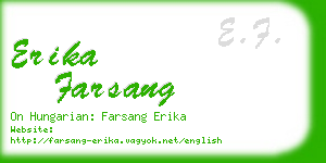 erika farsang business card